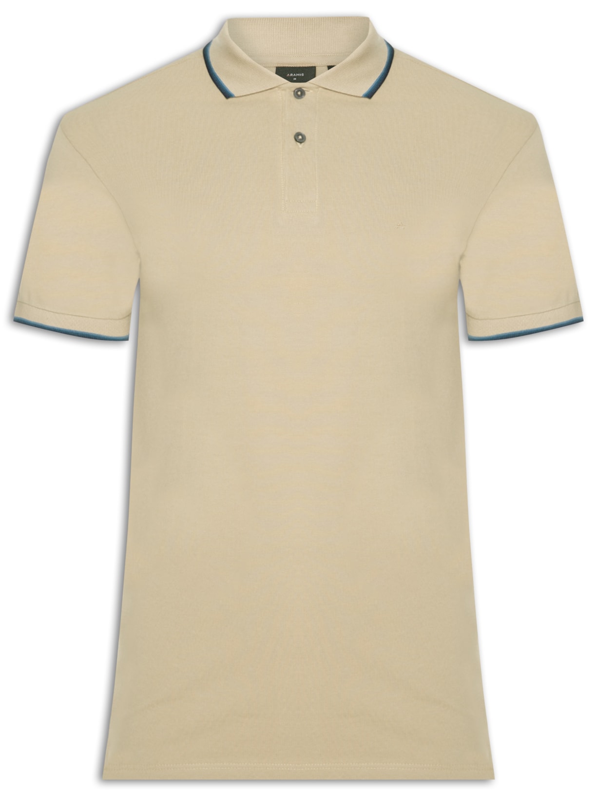 Polo Masculina Básica Regular Fit Com 4 Frisos - Bege
