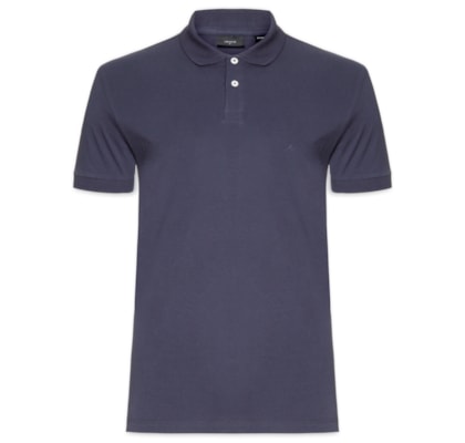 Polo Masculina Básica Regular Fit em 1/2 Malha Lisa - Azul