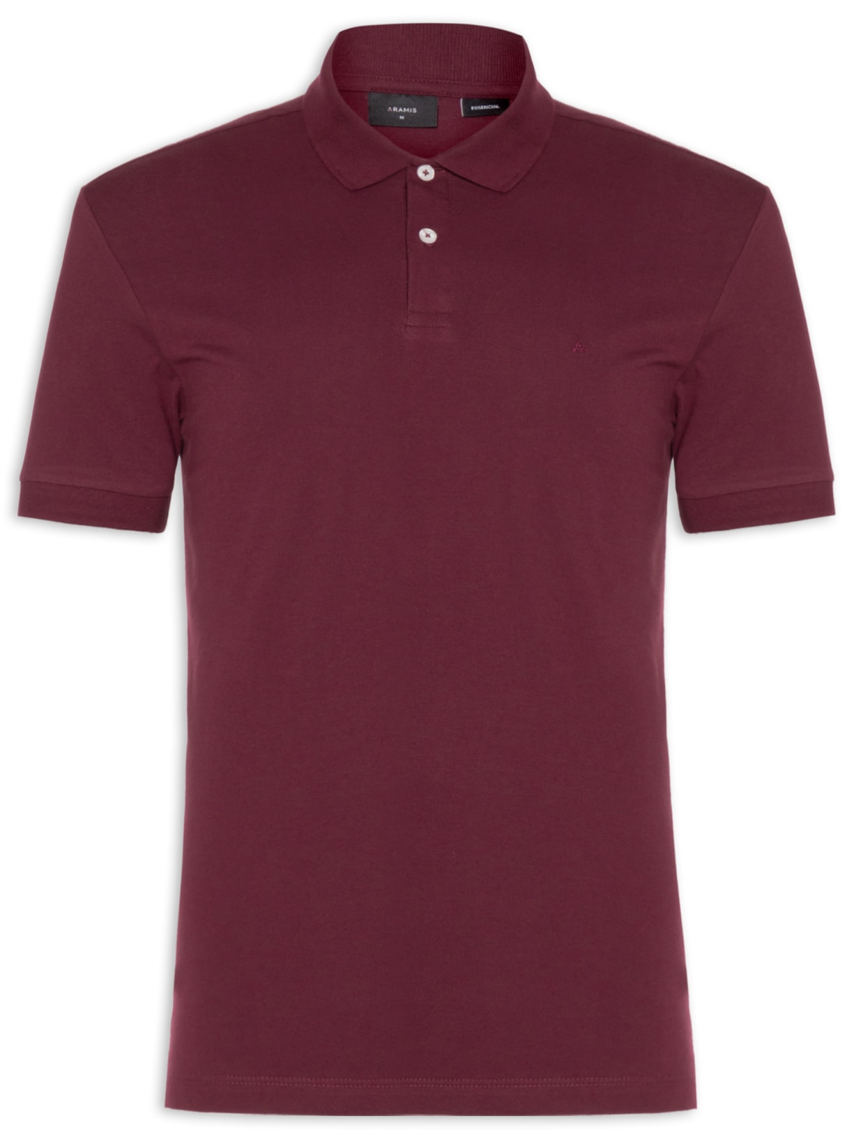 Polo Masculina Básica Regular Fit em 1/2 Malha Lisa - Vinho