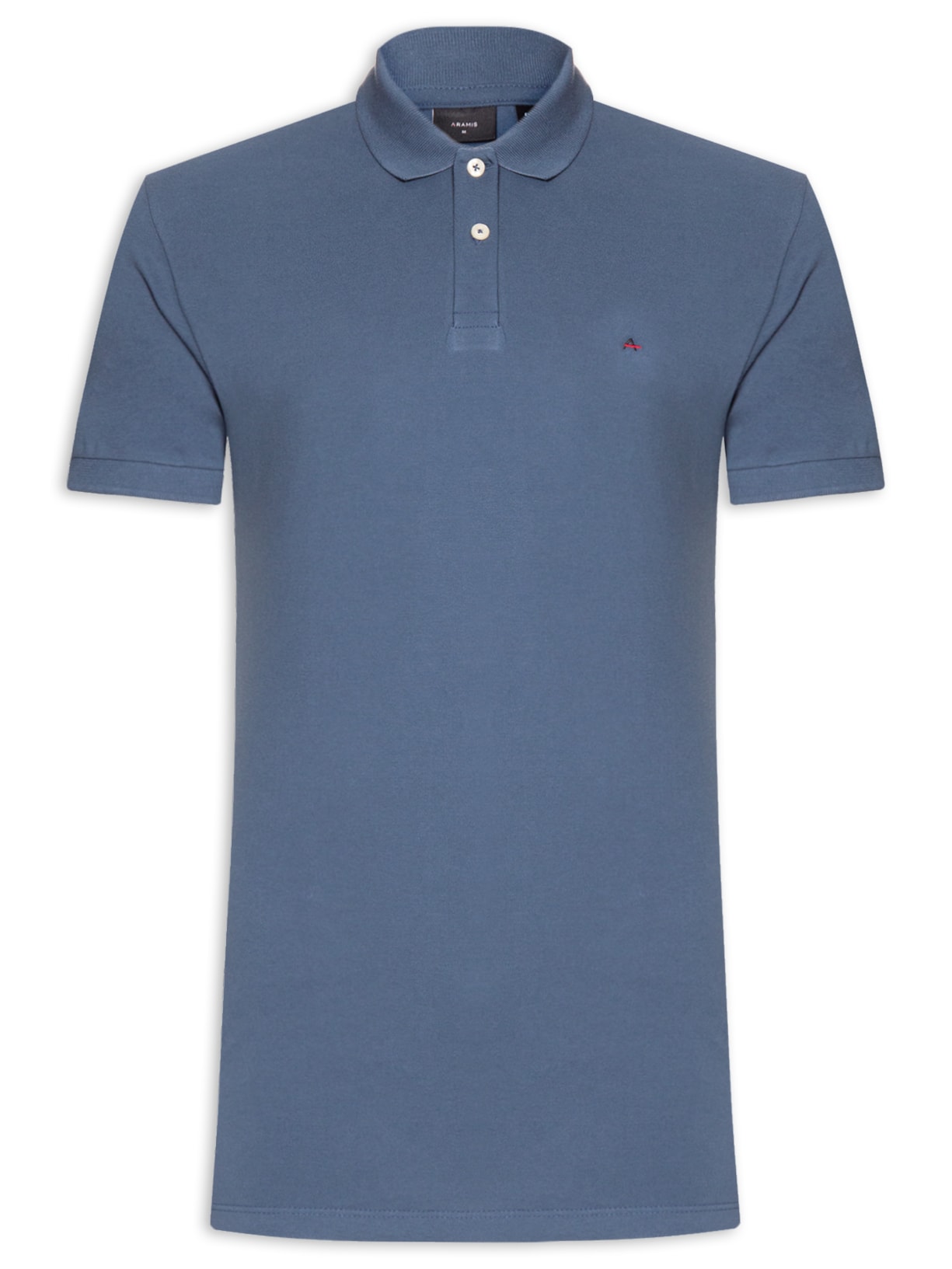 Polo Masculina Básica Regular Fit em Piquet - Azul