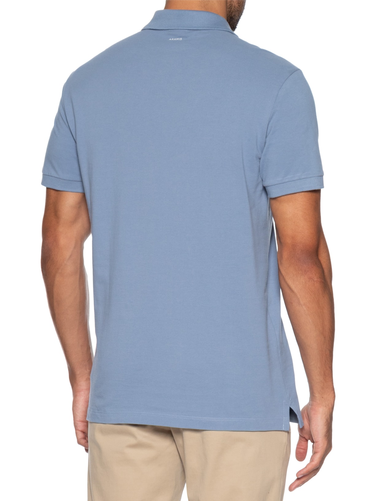 Polo Masculina Básica Regular Fit Em Piquet Azul Aramis