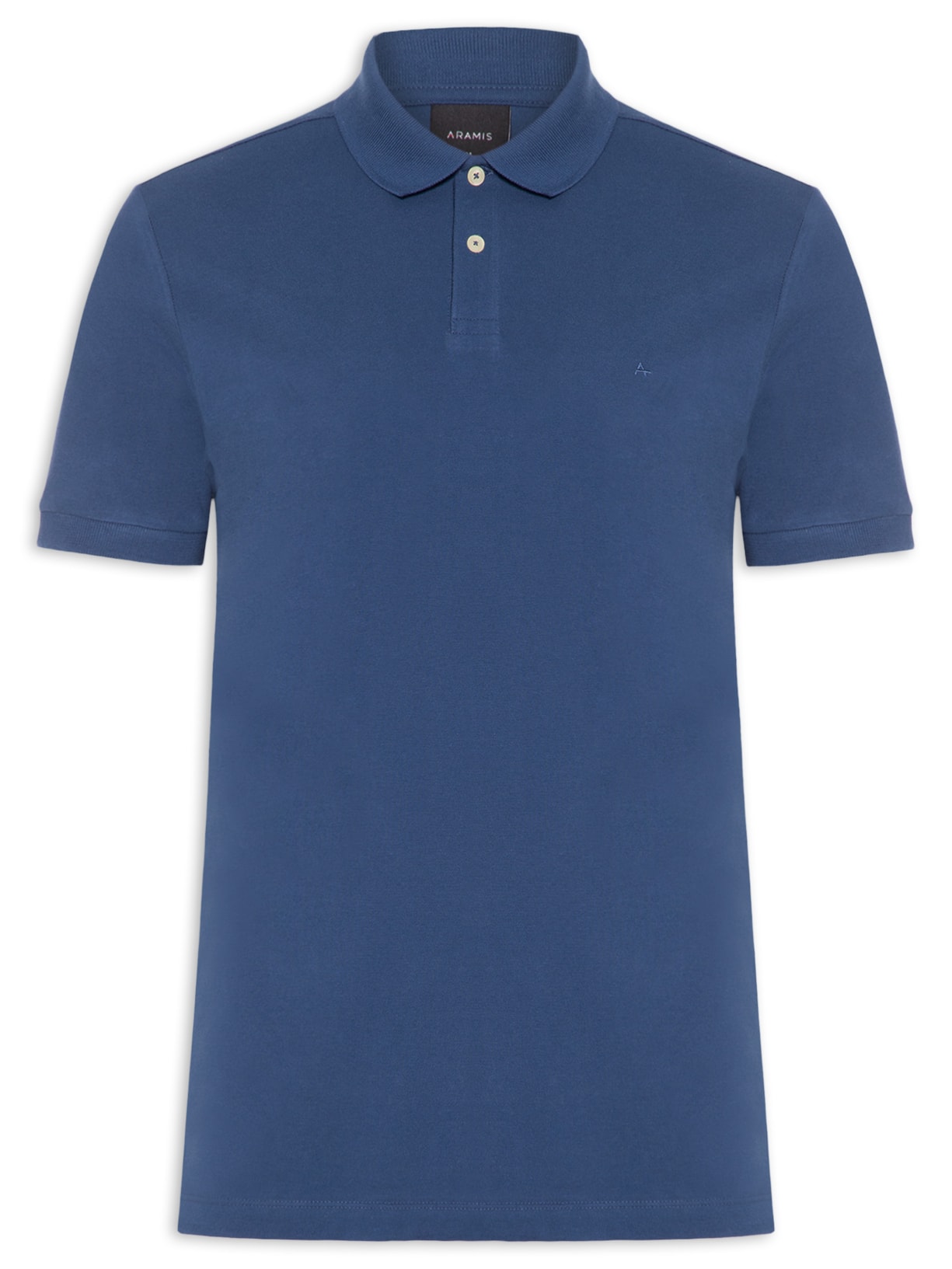 Polo Masculina Básica Regular Fit Em Piquet - Azul