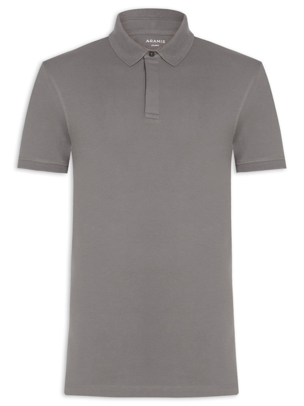 Polo Masculina Básica Regular Fit em Piquet Colorfix - Cinza