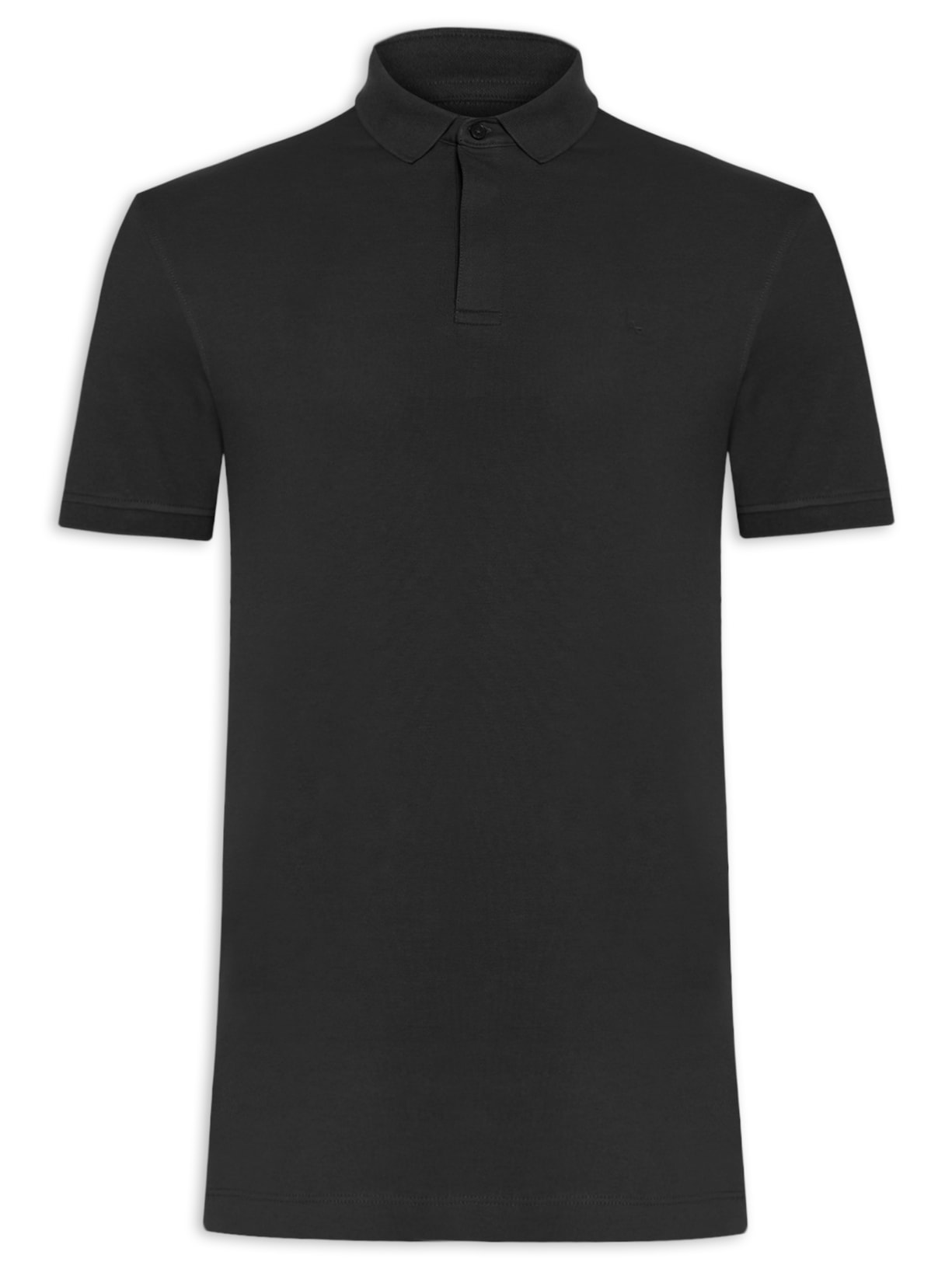 Polo Masculina Básica Regular Fit em Piquet Colorfix - Preto