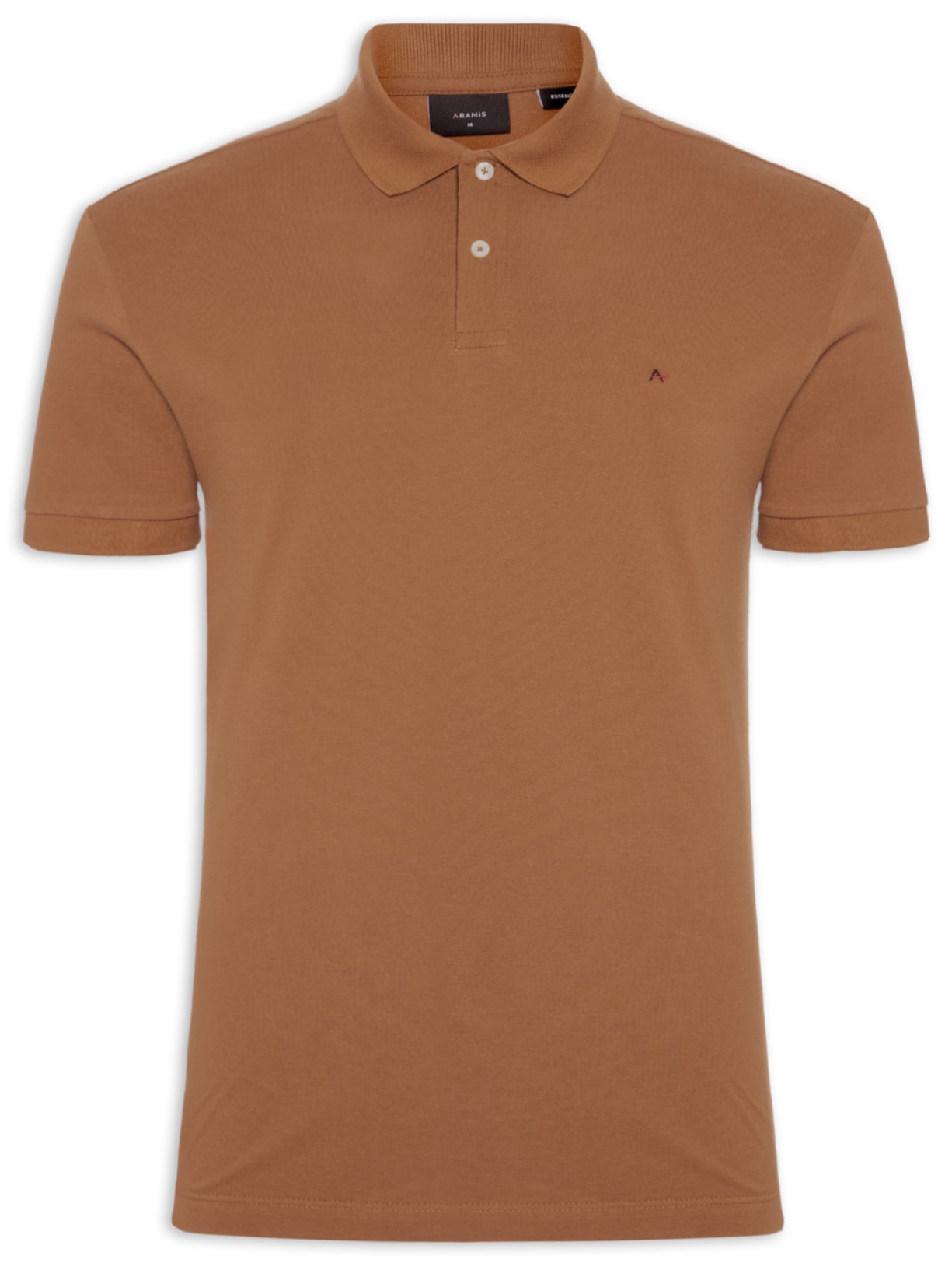 Polo Masculina Básica Regular Fit Em Piquet - Marrom