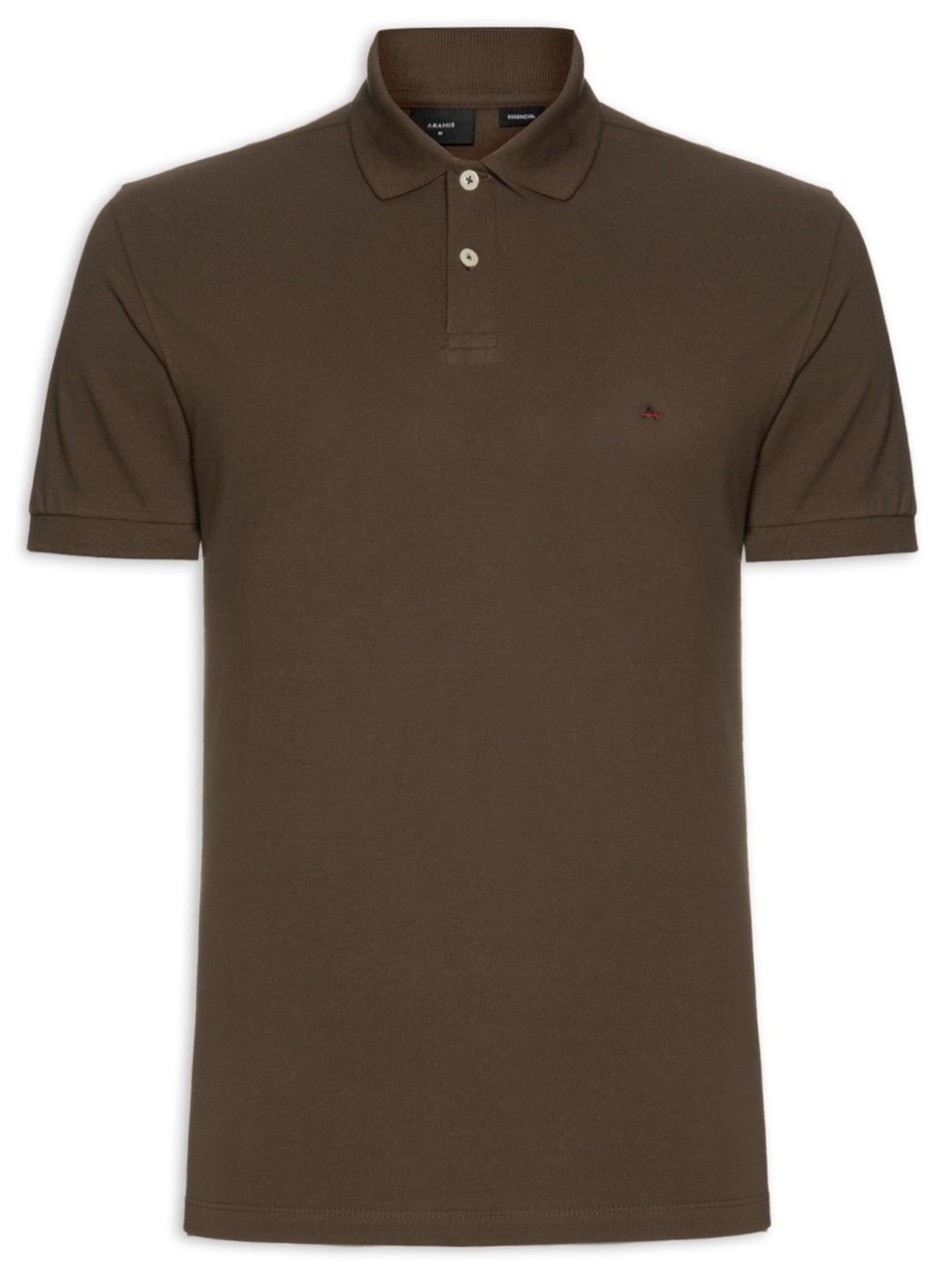 Polo Masculina Básica Regular Fit em Piquet - Marrom