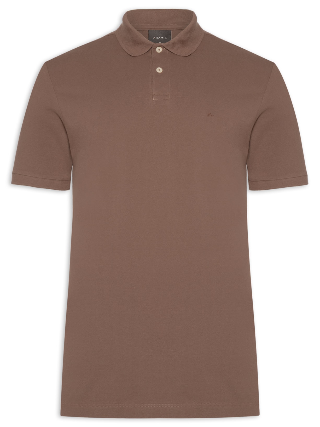 Polo Masculina Básica Regular Fit Em Piquet - Marrom