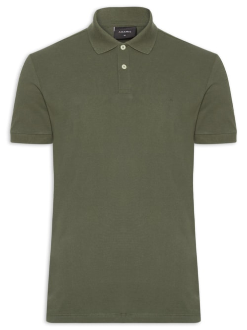 Polo Masculina Básica Regular Fit Em Piquet - Verde