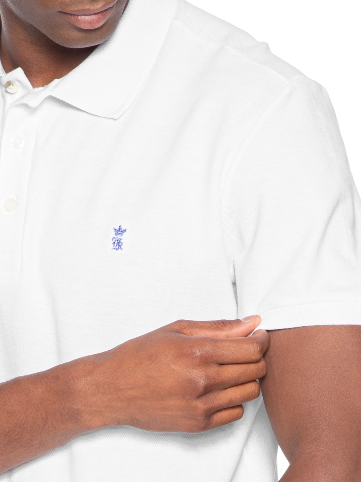Polo Masculina Básica Regular Fit Piquet Branco Sergio K