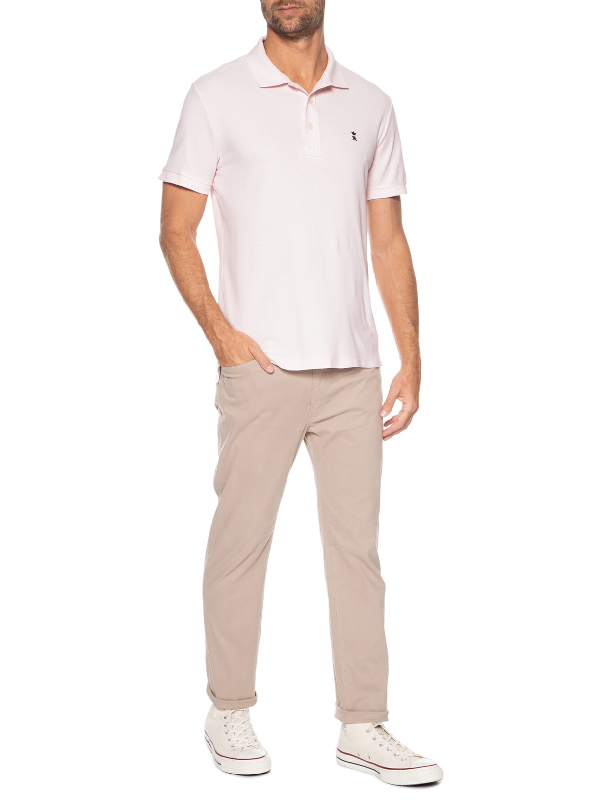 Polo Masculina Básica Rosa Sergio K