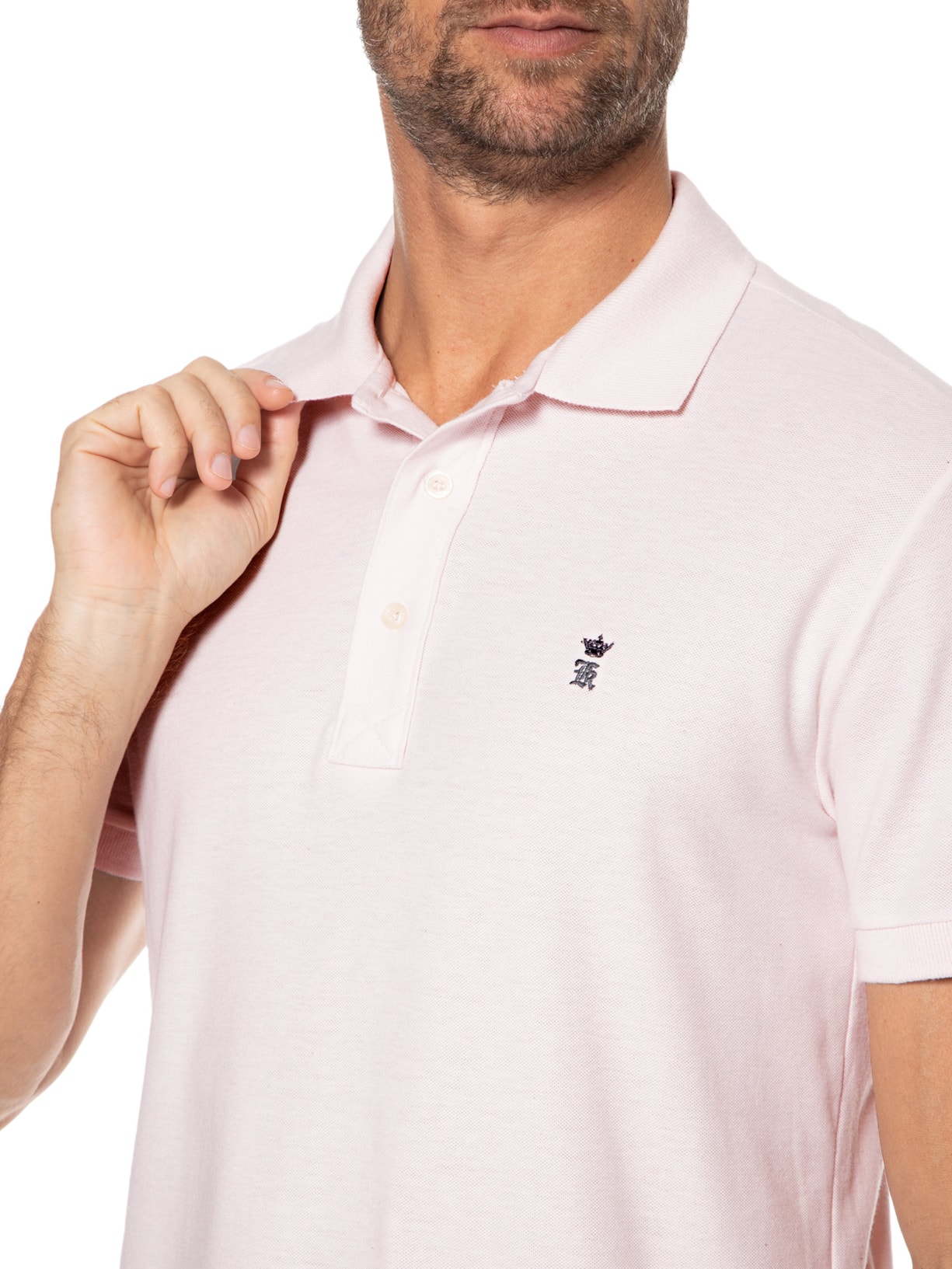 Polo Masculina Básica Rosa Sergio K