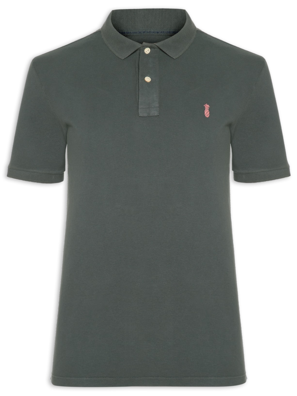 Polo Masculina Básica Slim Fit Summer Em Piquet De Algodão - Cinza