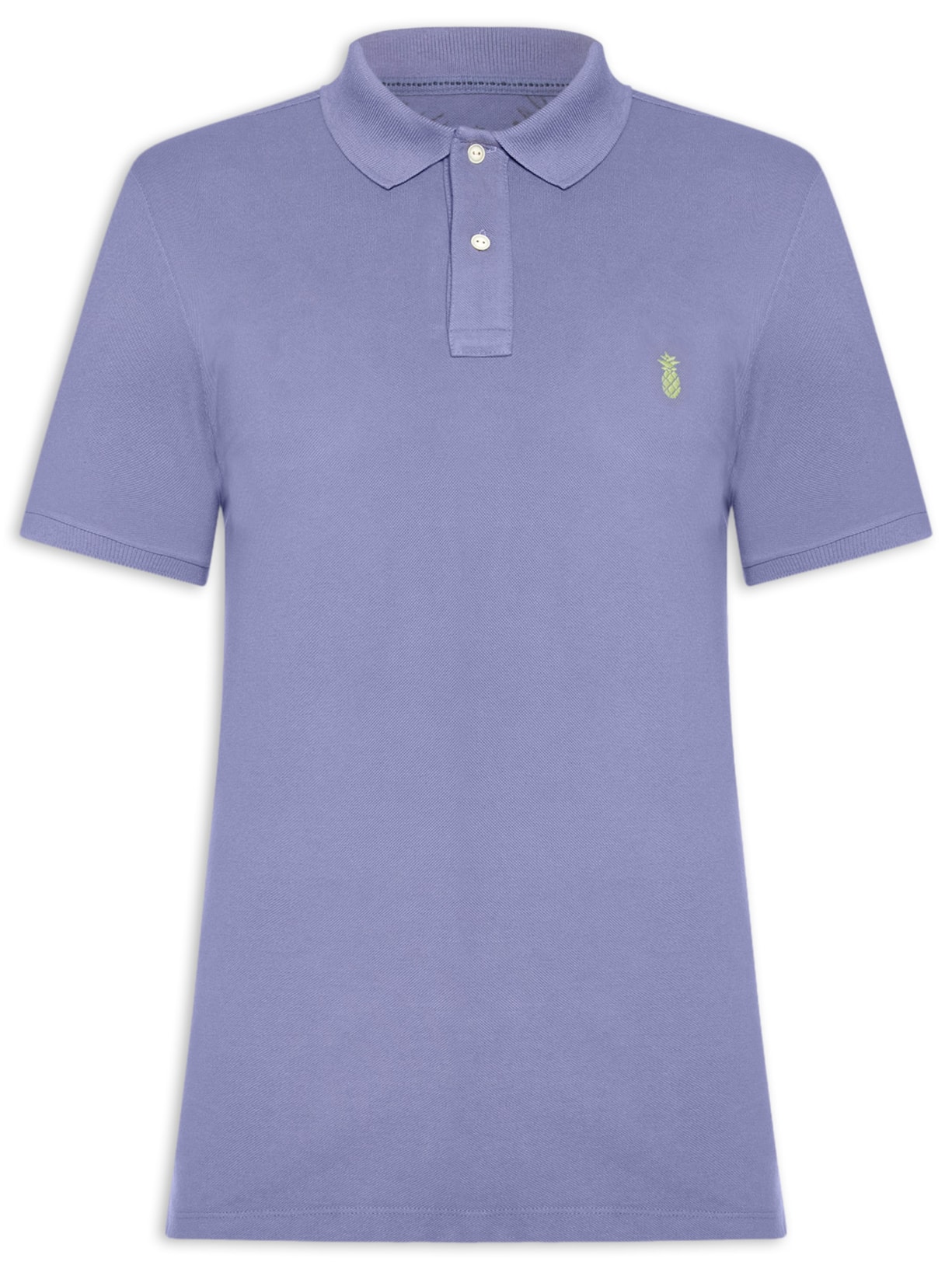 Polo Masculina Básica Summer Em Piquet De Algodão Azul Pineapple