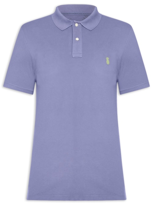 Polo Masculina Básica Summer Em Piquet De Algodão - Azul