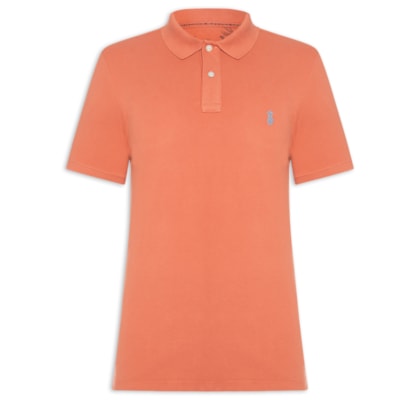 Polo Masculina Básica Summer Em Piquet De Algodão - Laranja