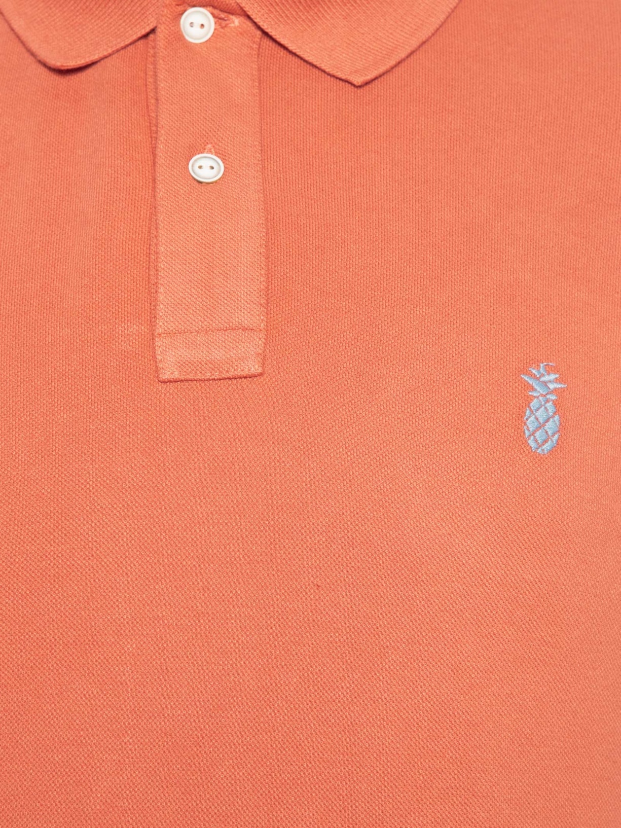 Polo Masculina Básica Summer Em Piquet De Algodão Laranja Pineapple