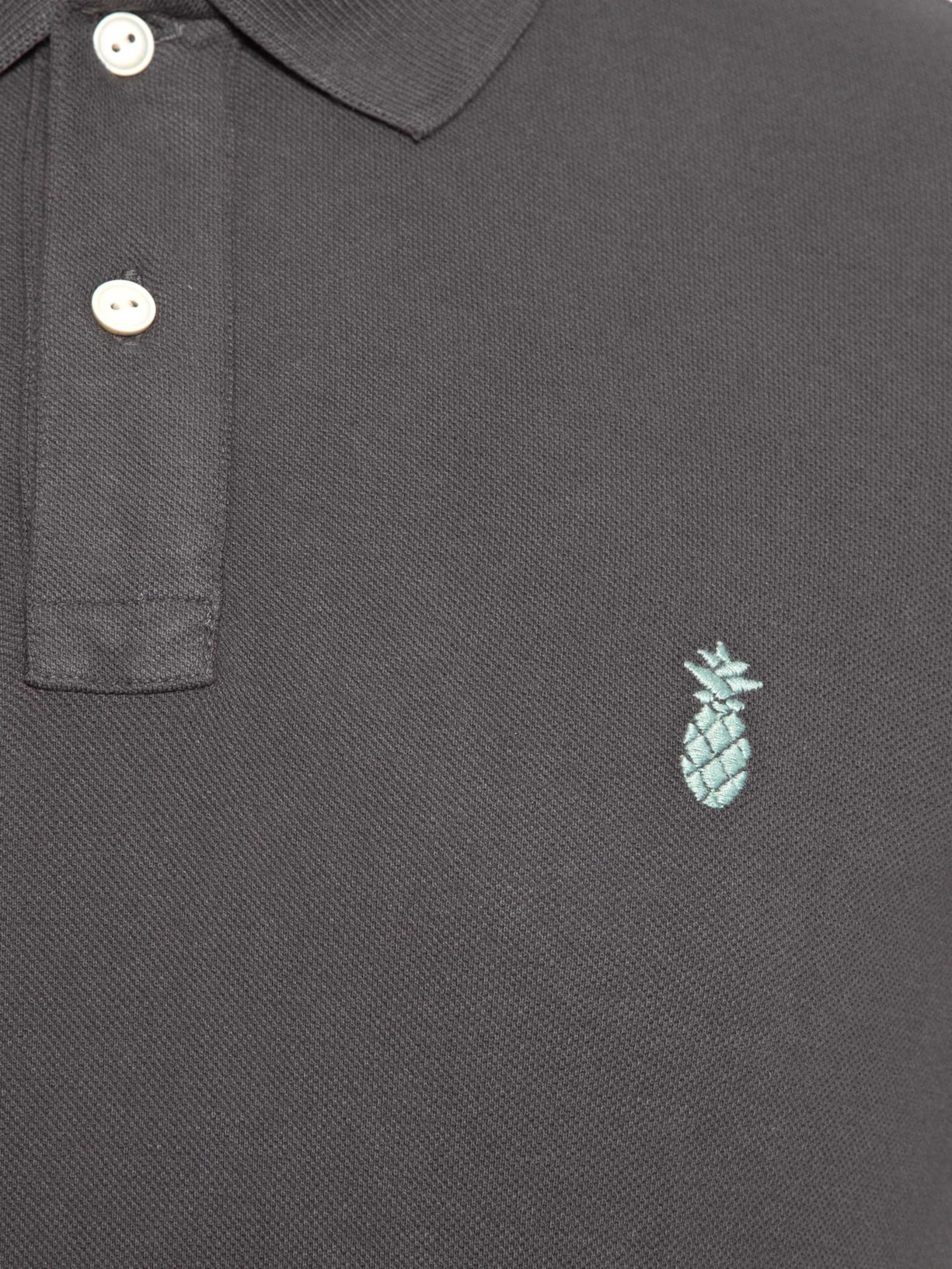 Polo Masculina Básica Summer Em Piquet De Algodão Preto Pineapple