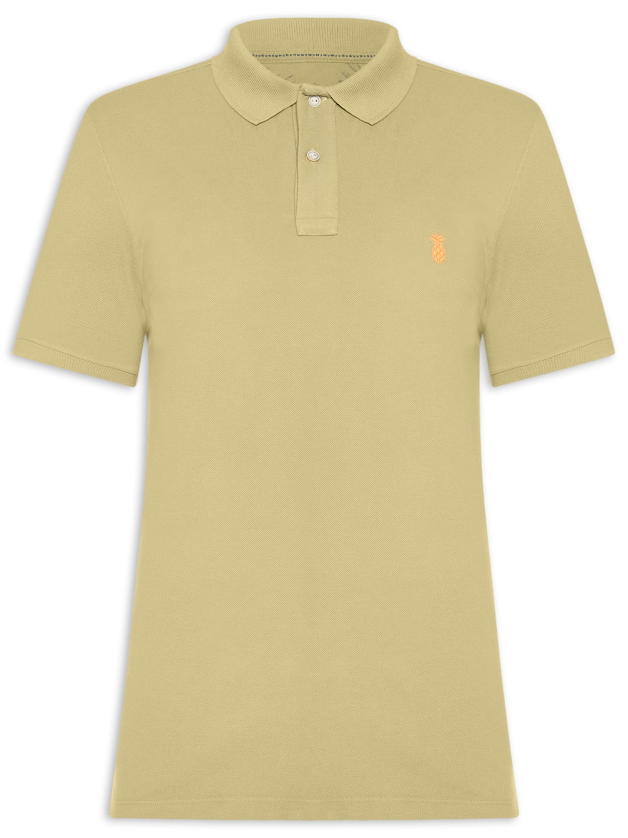 Polo Masculina Básica Summer Em Piquet De Algodão Verde Pineapple