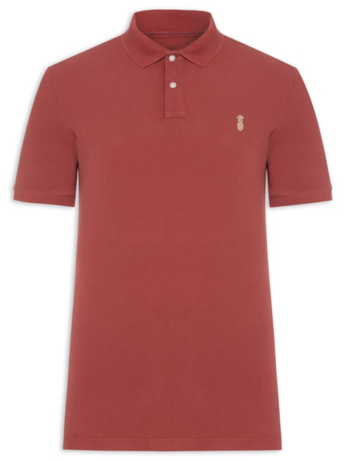 Polo Masculina Básica Summer em Piquet de Algodão - Vermelho