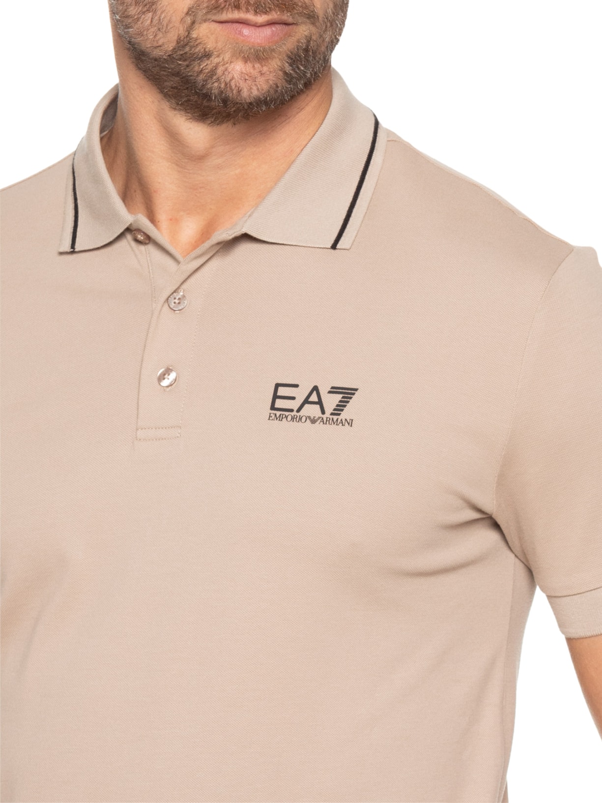 Polo Masculina Bege Ea7 Emporio Armani