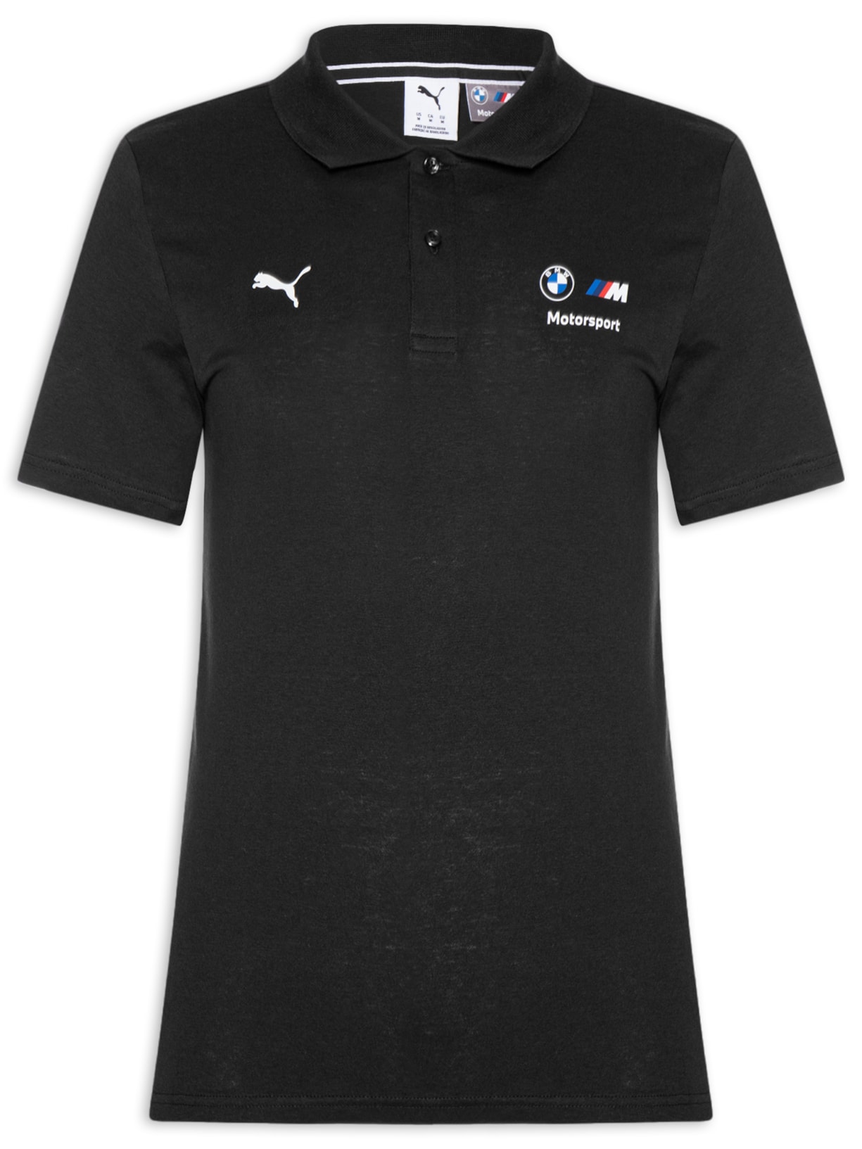 Pólo Masculina  BMW M Motorsport Essentials Preto Puma + Bmw