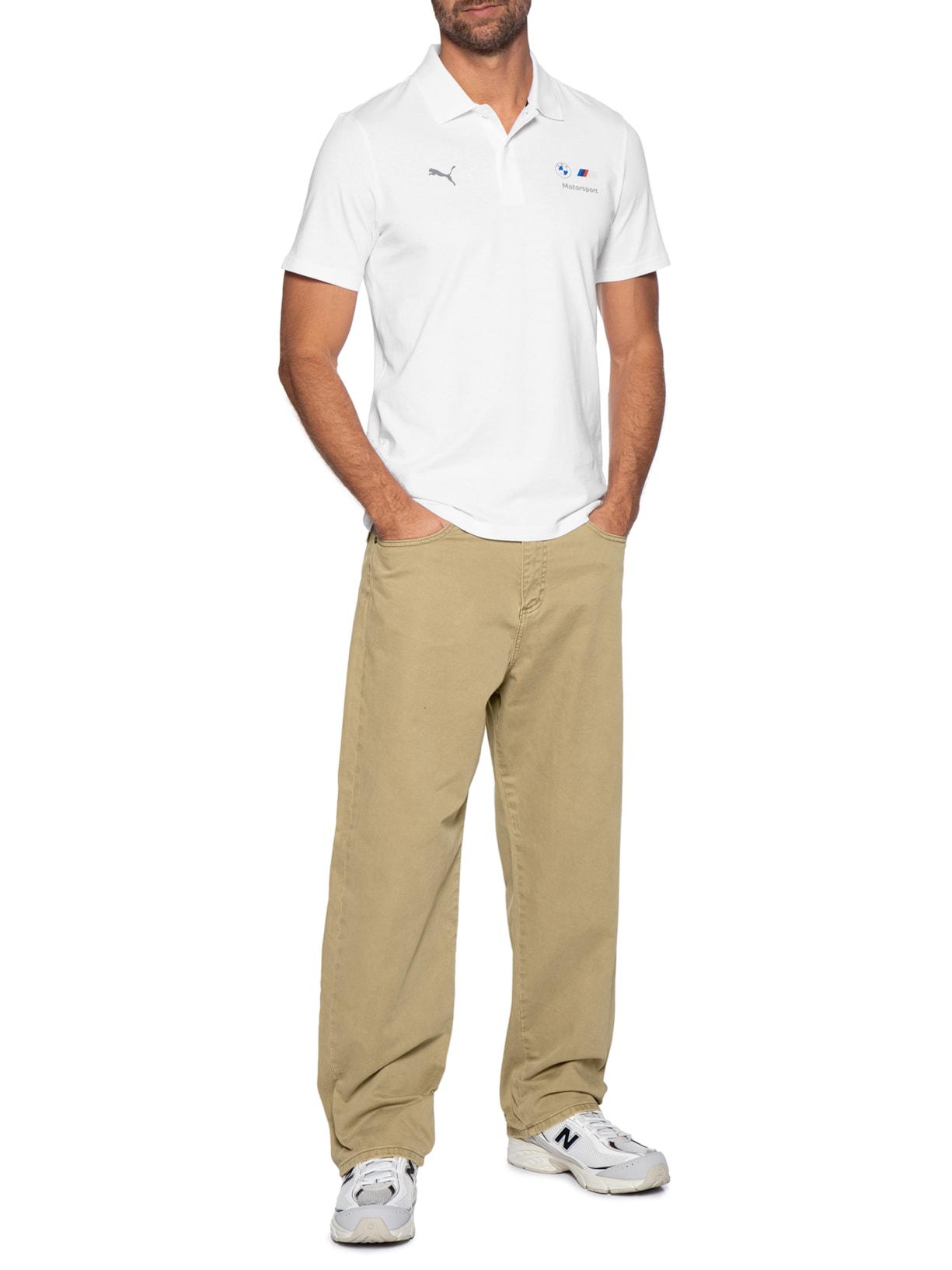 Pólo Masculina  BMW M Motorsport Essentials – Branco Puma
