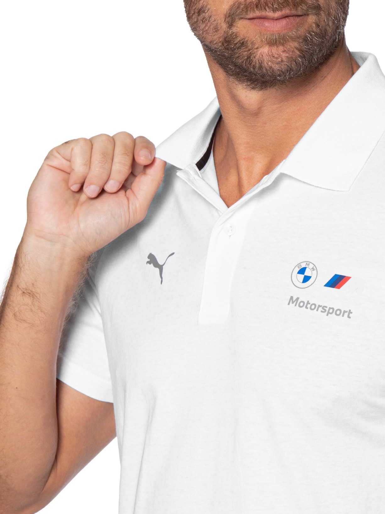 Pólo Masculina  BMW M Motorsport Essentials – Branco Puma