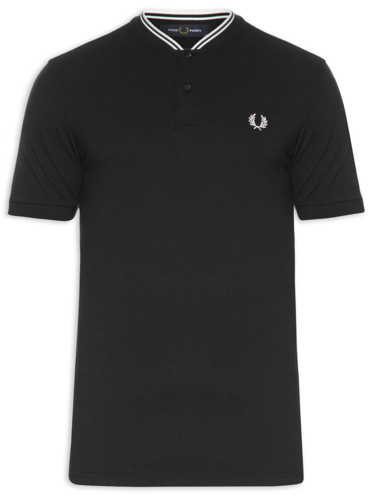 Polo Masculina Bomber Collar Piquet Shirt - Preto