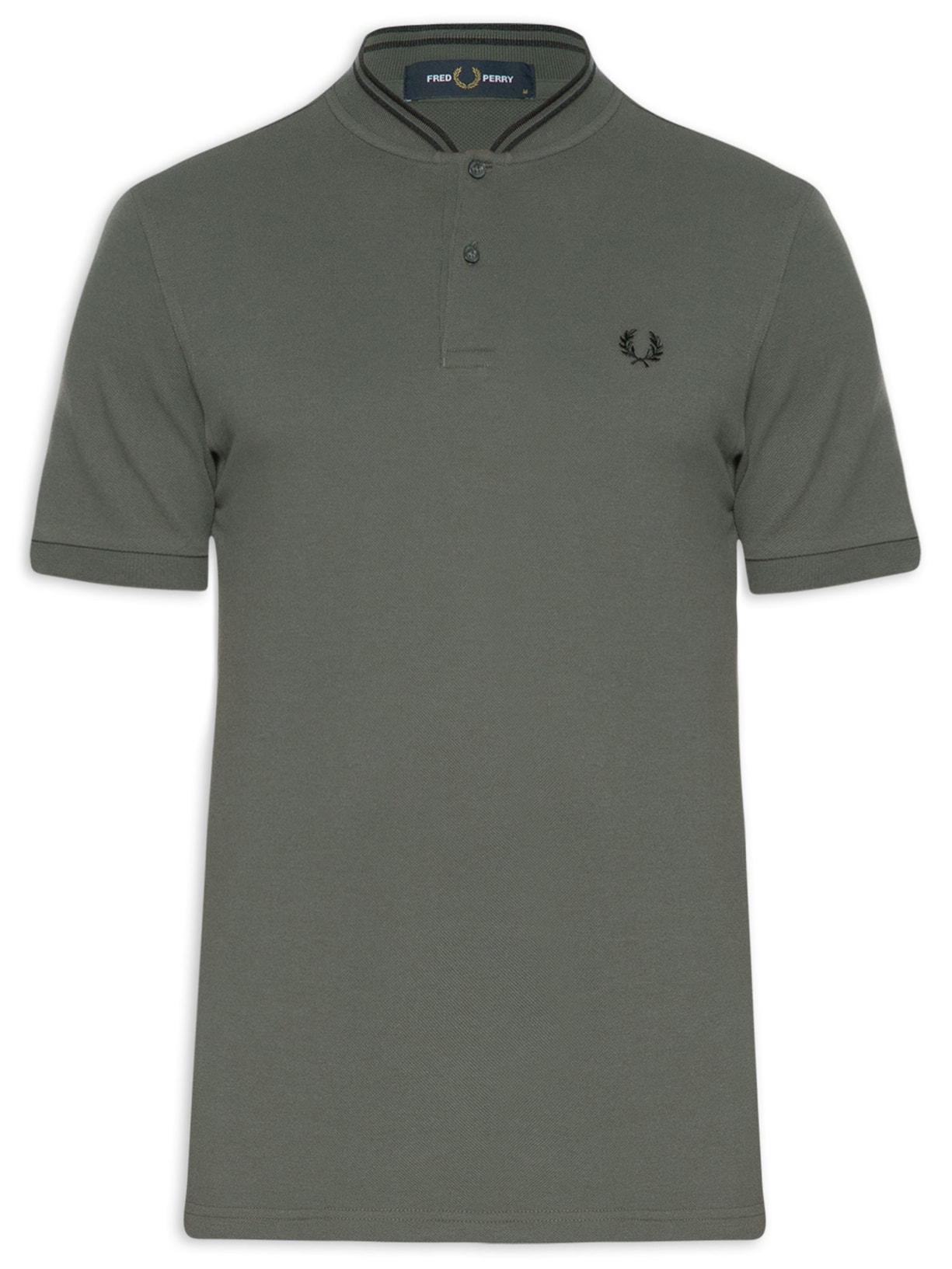 Polo Masculina Bomber Collar Piquet Shirt - Verde