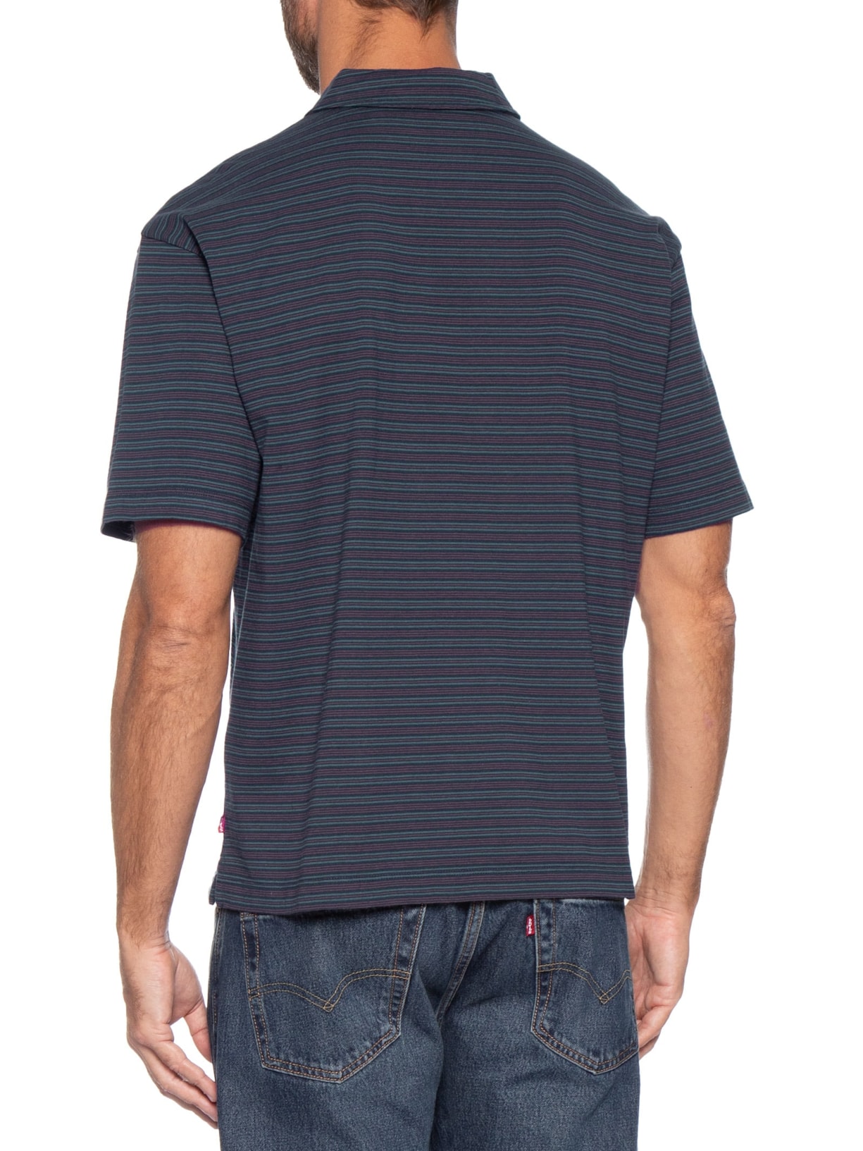 Polo Masculina Boxy Fit Finn Com Bolso Azul Levi's