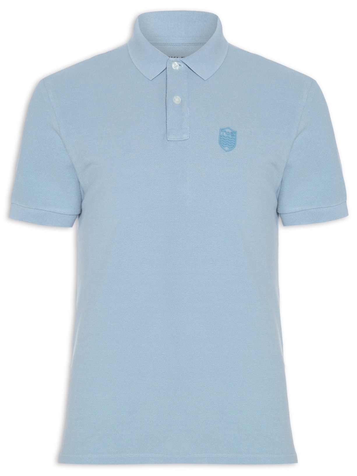 Polo Masculina Brasão Embossed Color Manga Curta Azul Osklen