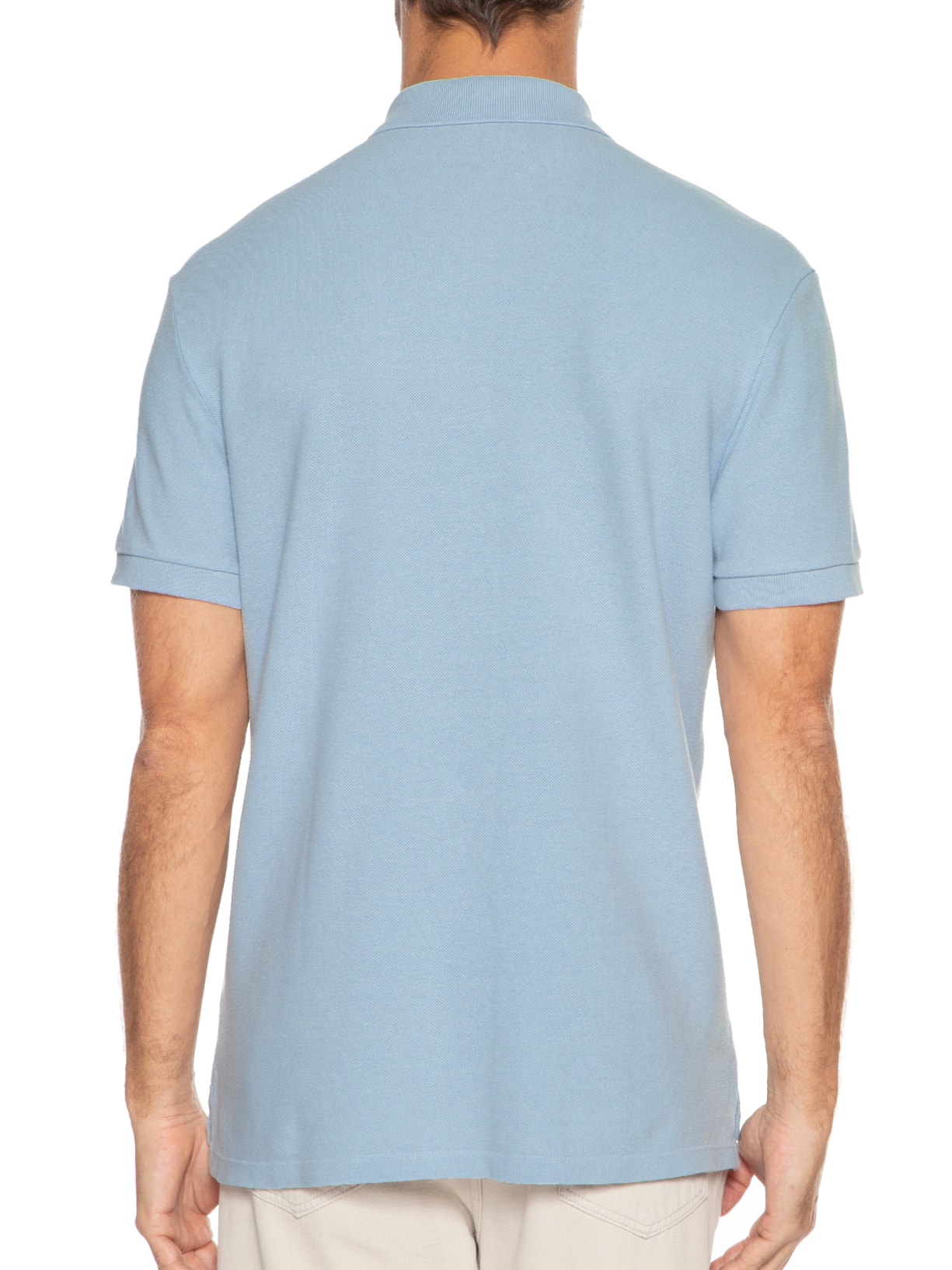 Polo Masculina Brasão Embossed Color Manga Curta Azul Osklen