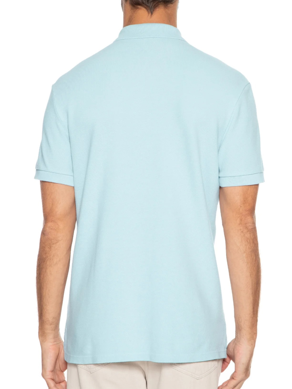 Polo Masculina Brasão Embossed Color Manga Curta Azul Osklen