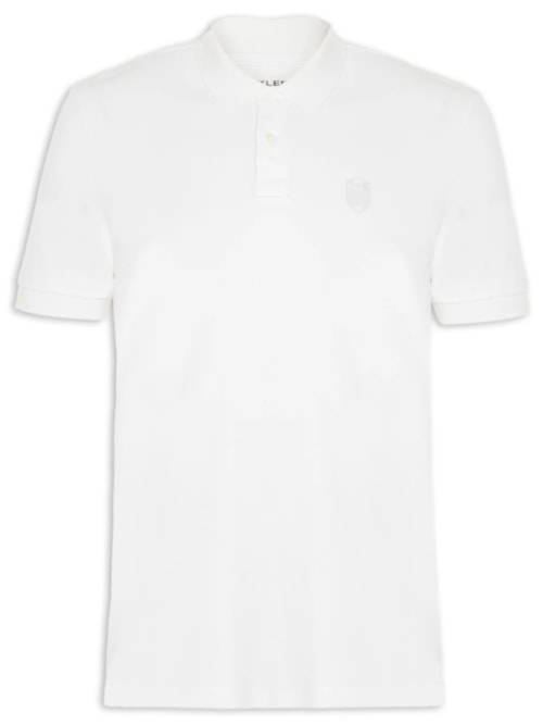 Polo Masculina Brasão Embossed Color Manga Curta - Off White