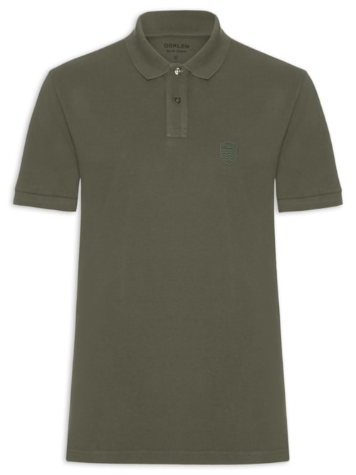 Polo Masculina Brasão Embossed Color - Verde