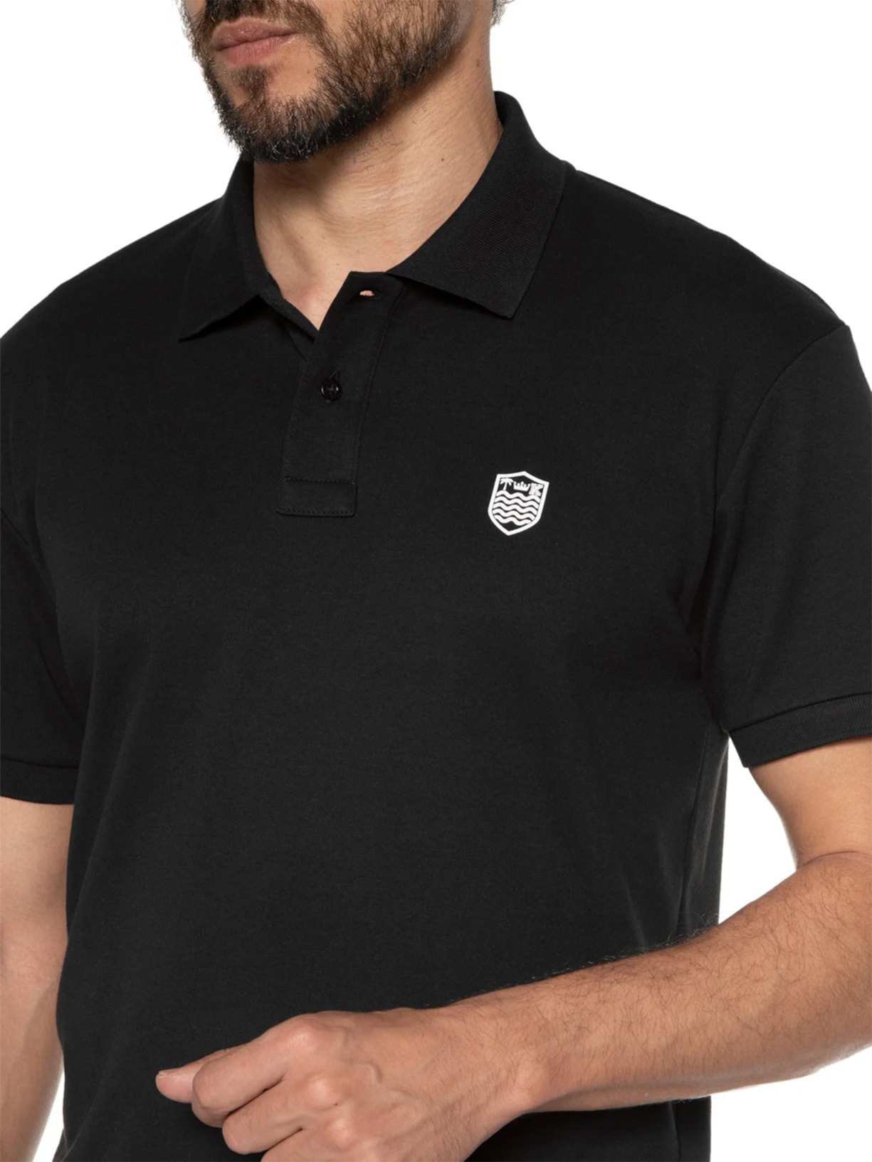 Polo Masculina Brasão Preto Osklen