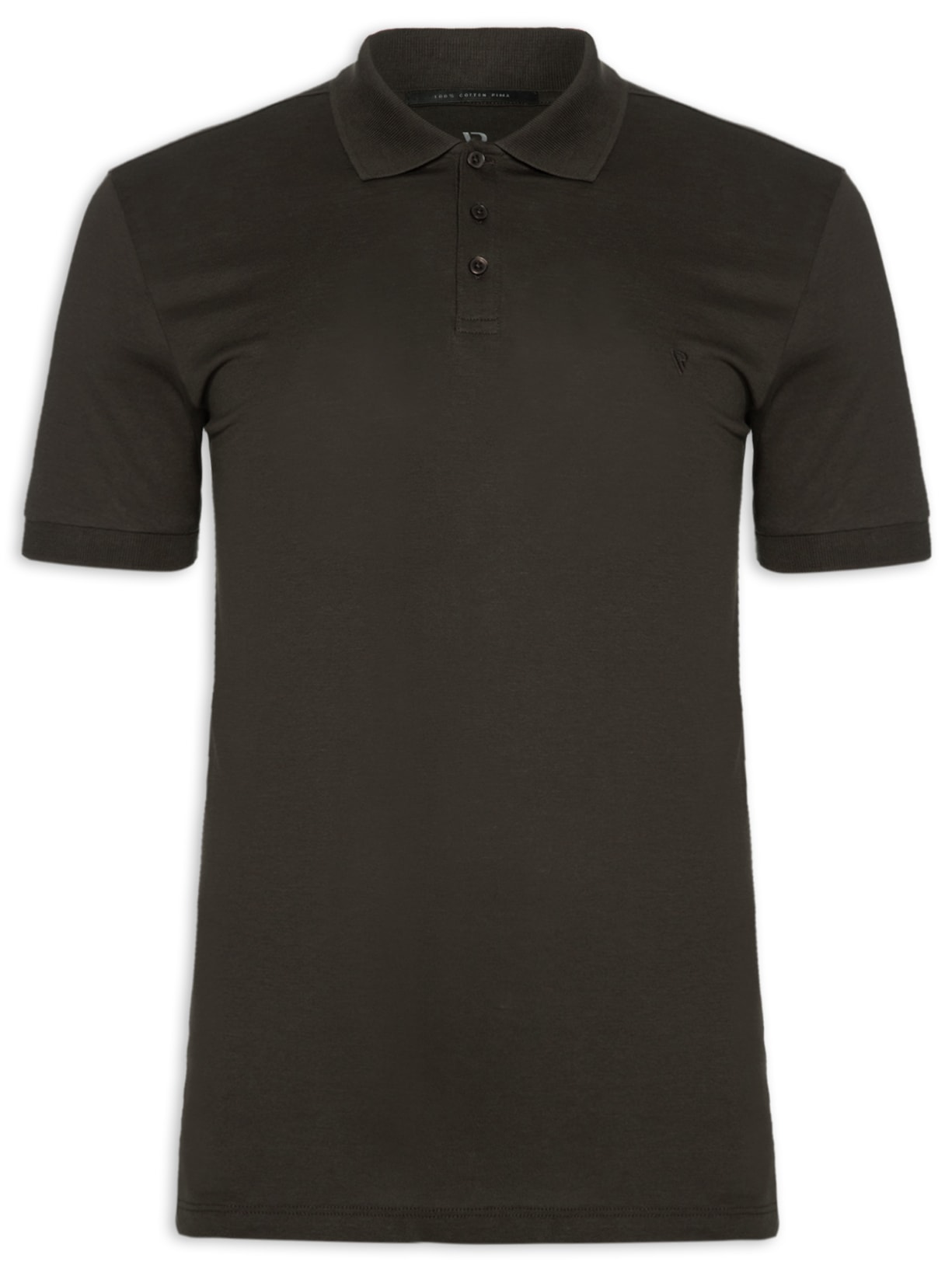 Polo Masculina Casual Pima - Marrom