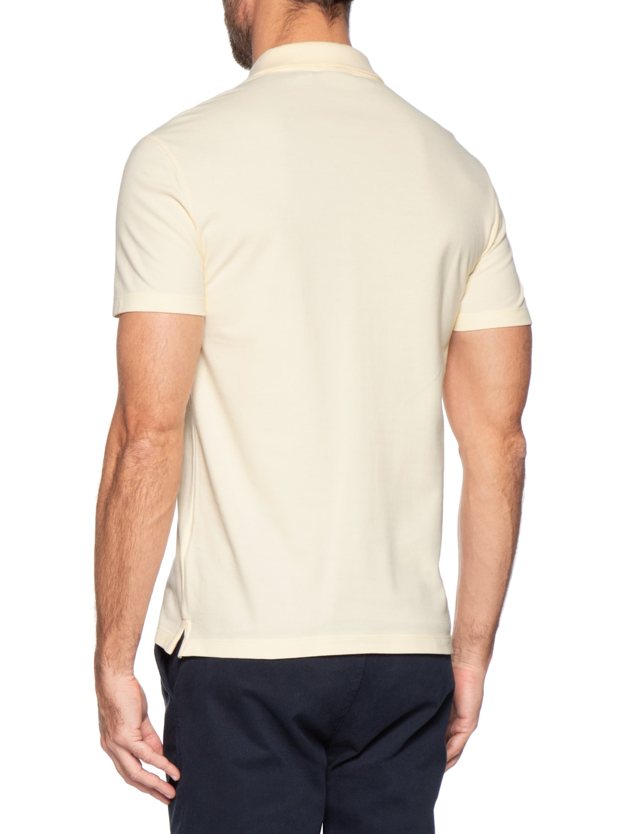Polo Masculina CK Slim Fit Patch Borracha Amarelo Calvin Klein