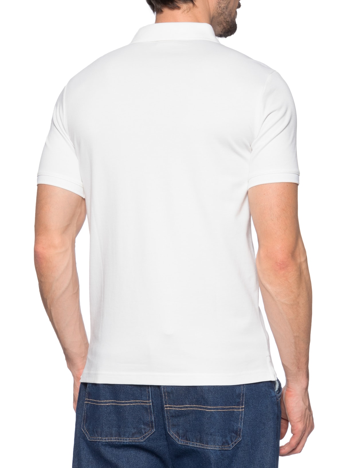 Polo Masculina Ck Slim Mg Curta Em Piquet Branco Calvin Klein - White Label