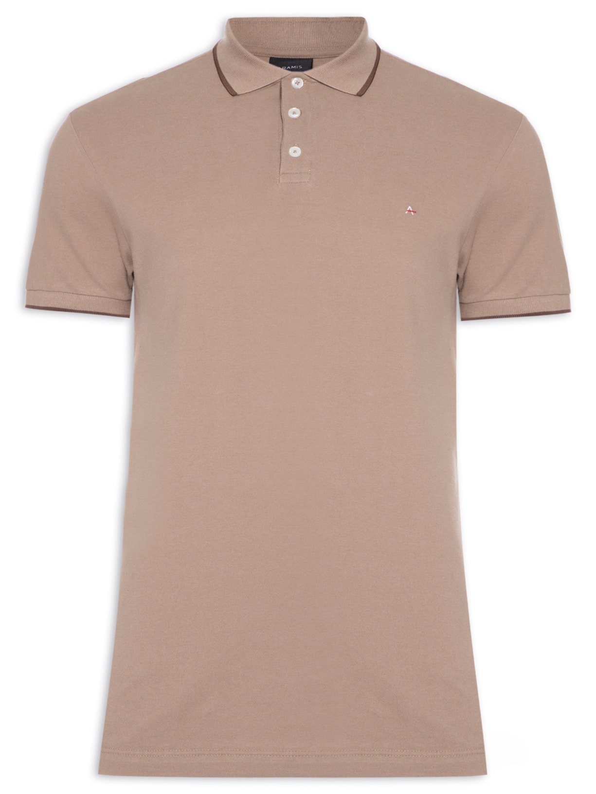Polo Masculina Classic 1 Friso - Marrom