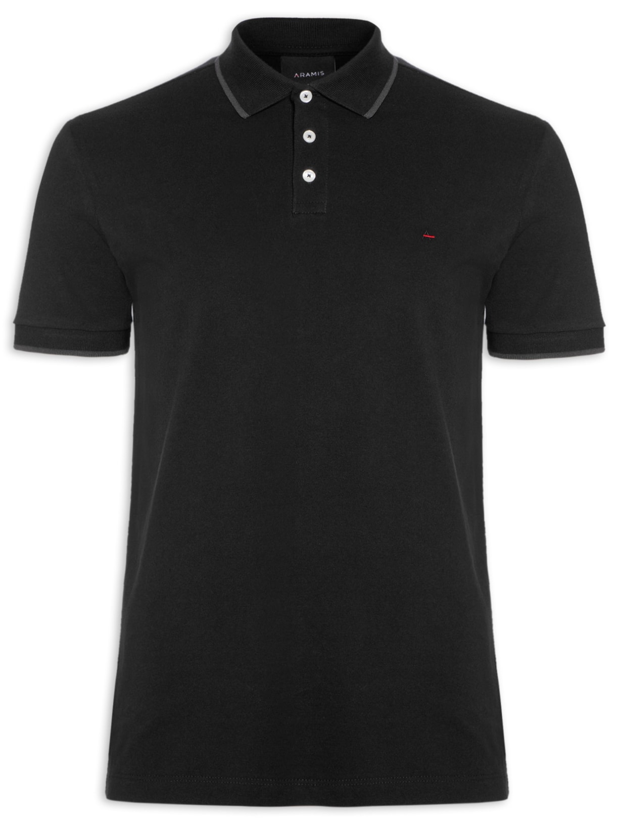 Polo Masculina Classic 1 Friso - Preto