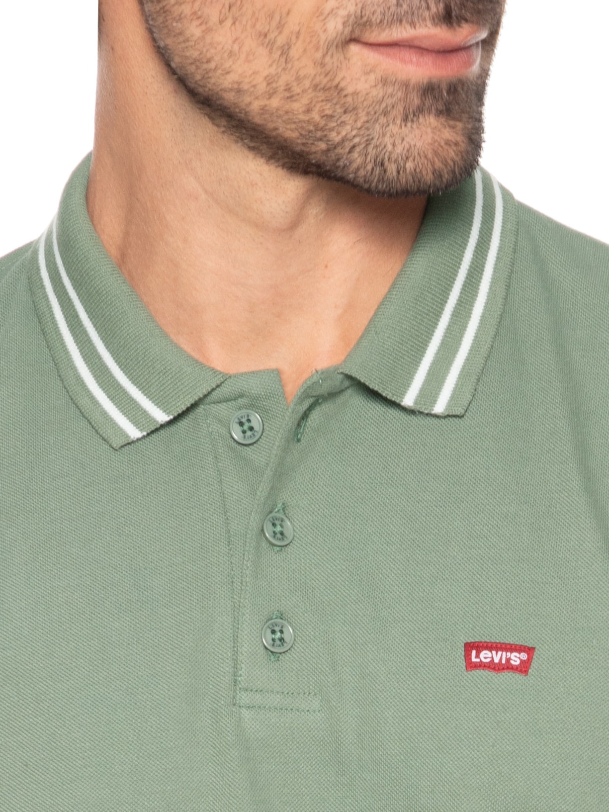 Polo Masculina Classic Fit Com Friso Verde Levi's