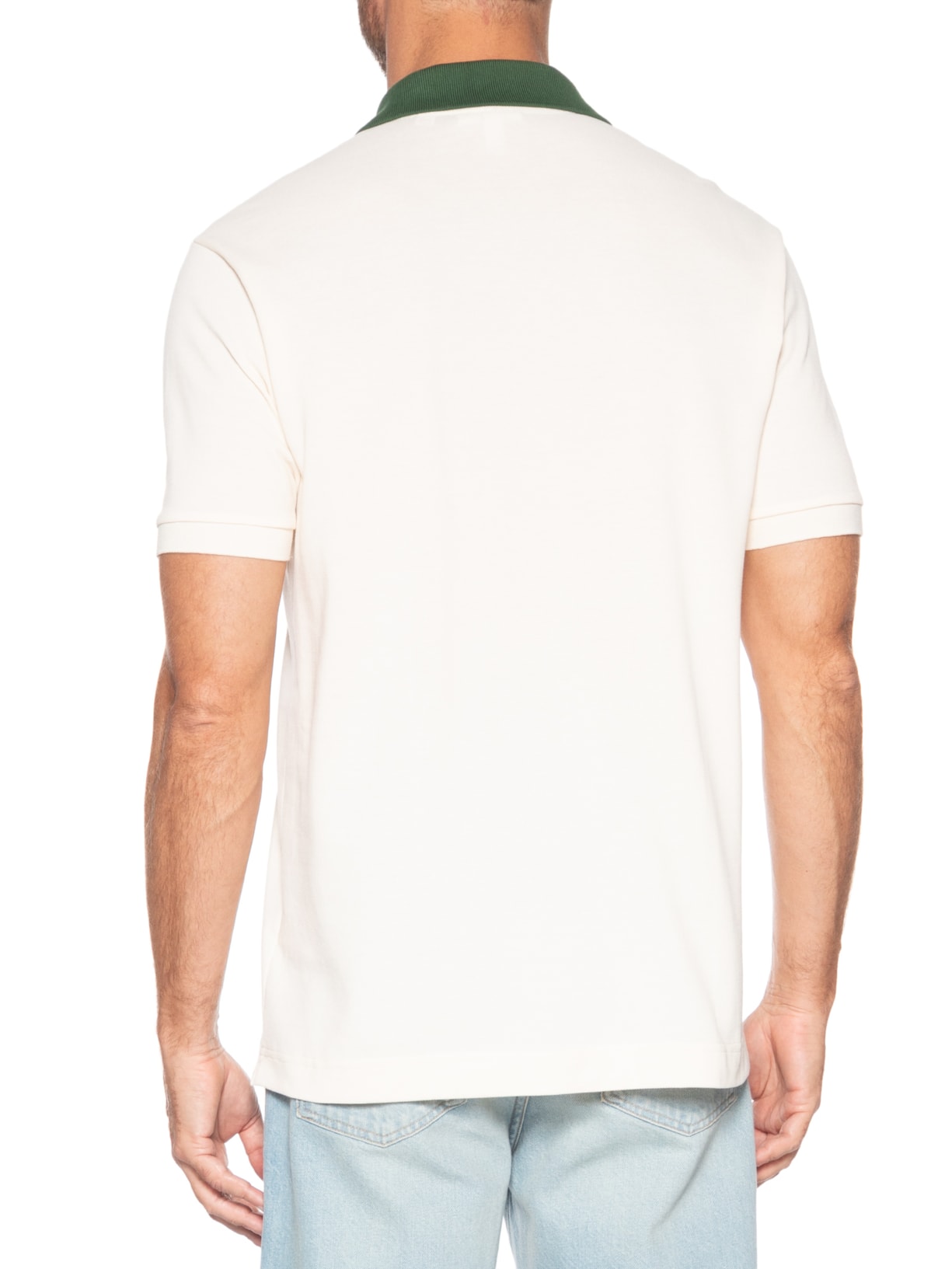 Polo Masculina Classic Fit Contrast Collor Verde Lacoste