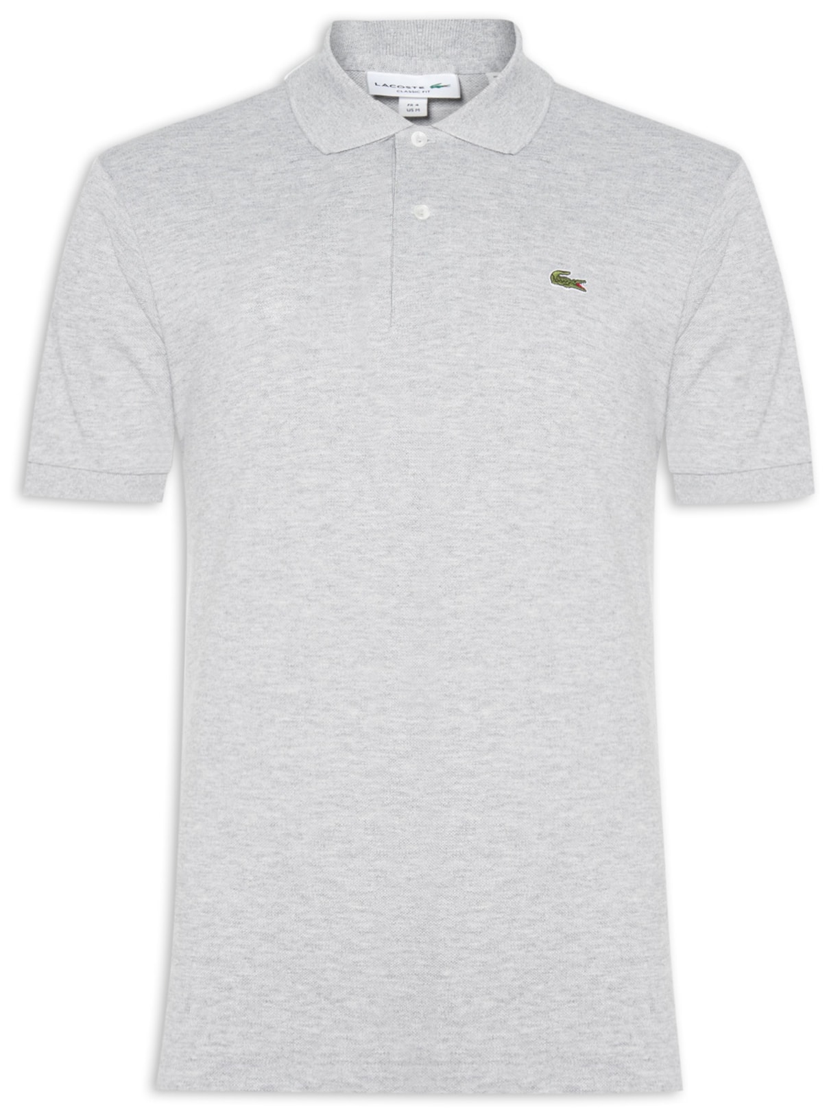 Polo Masculina Classic Fit Em Efeito Mescla - Cinza