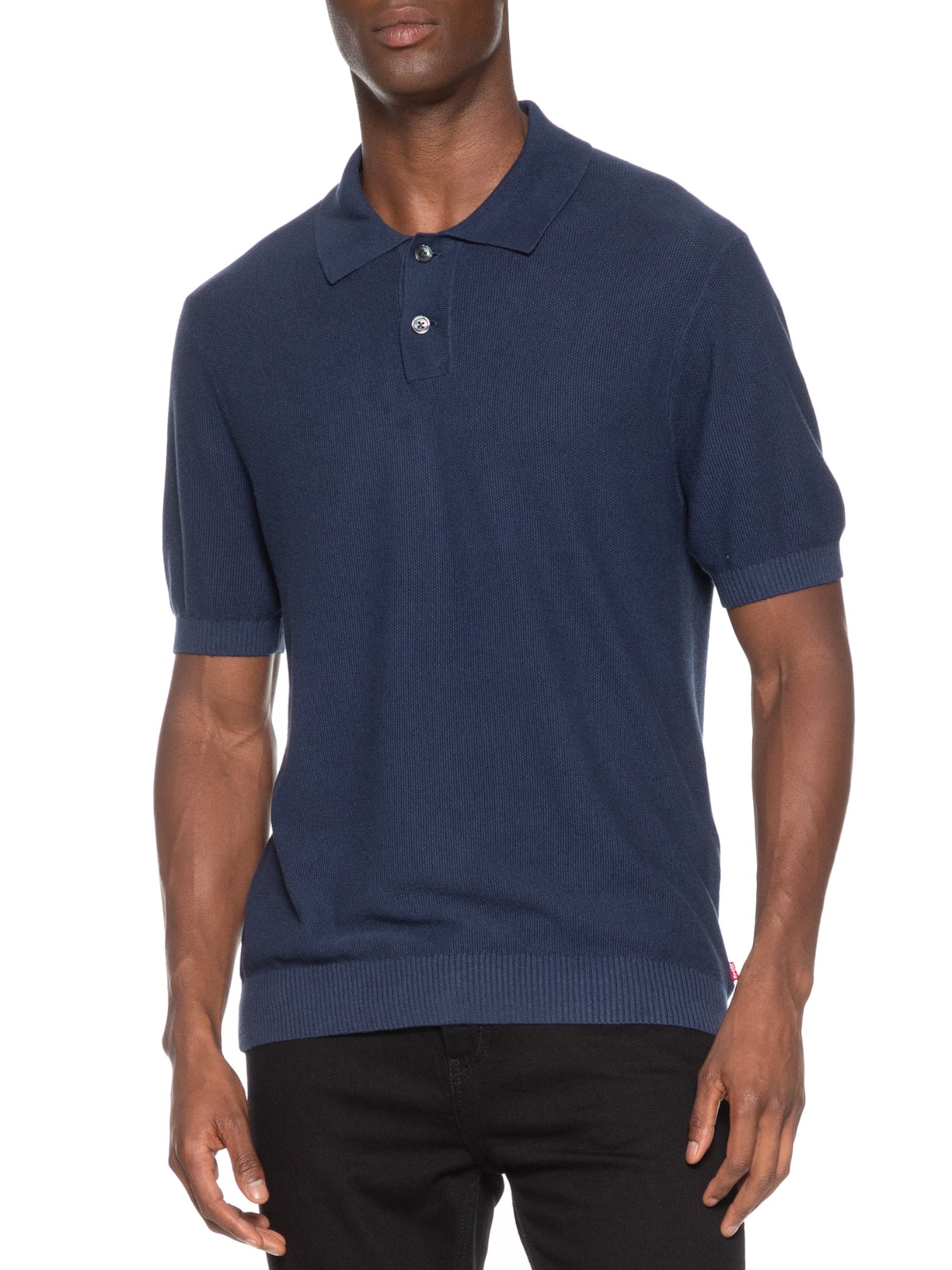 Polo Masculina Classic Fit Em Tricot Azul Levi's