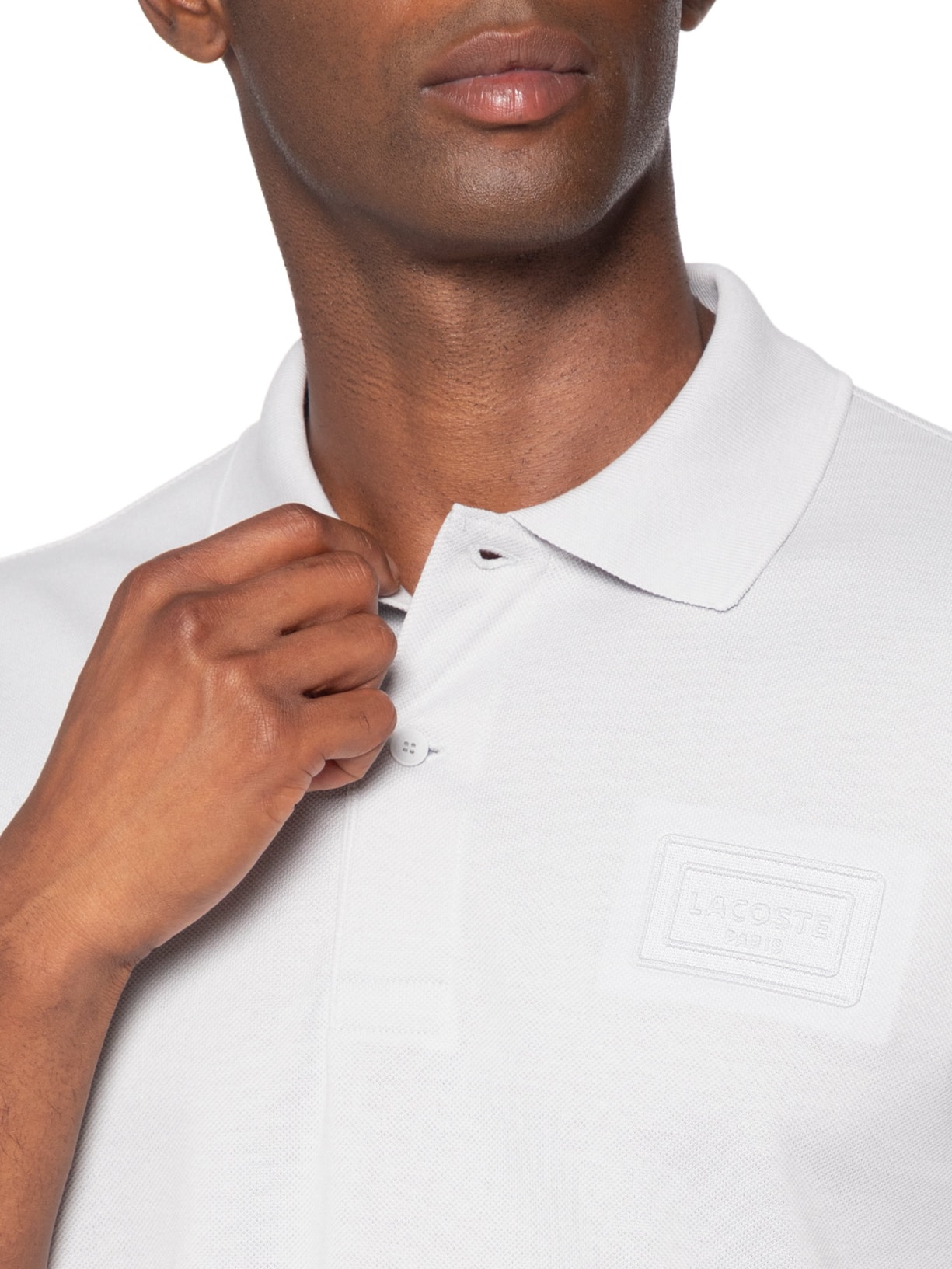 Polo Masculina Classic Fit Embossed Azul Lacoste