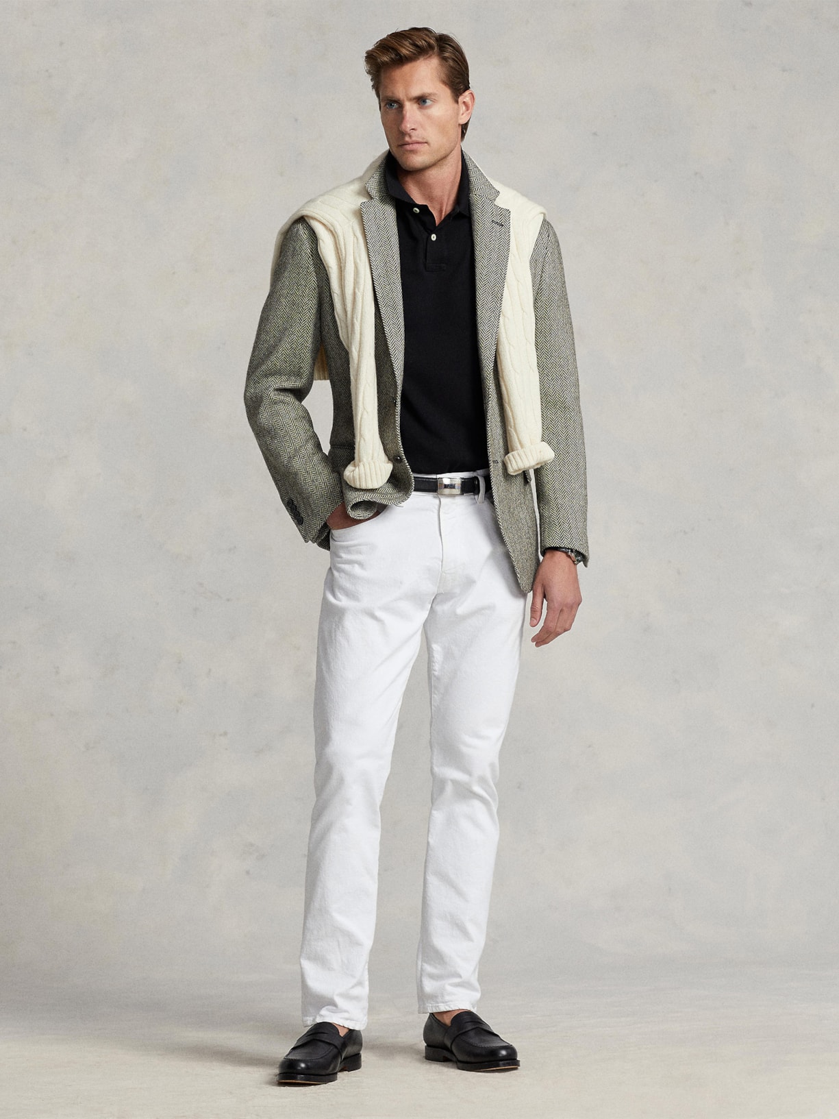 Polo Masculina Classic Fit Knit Mesh Preto Polo Ralph Lauren