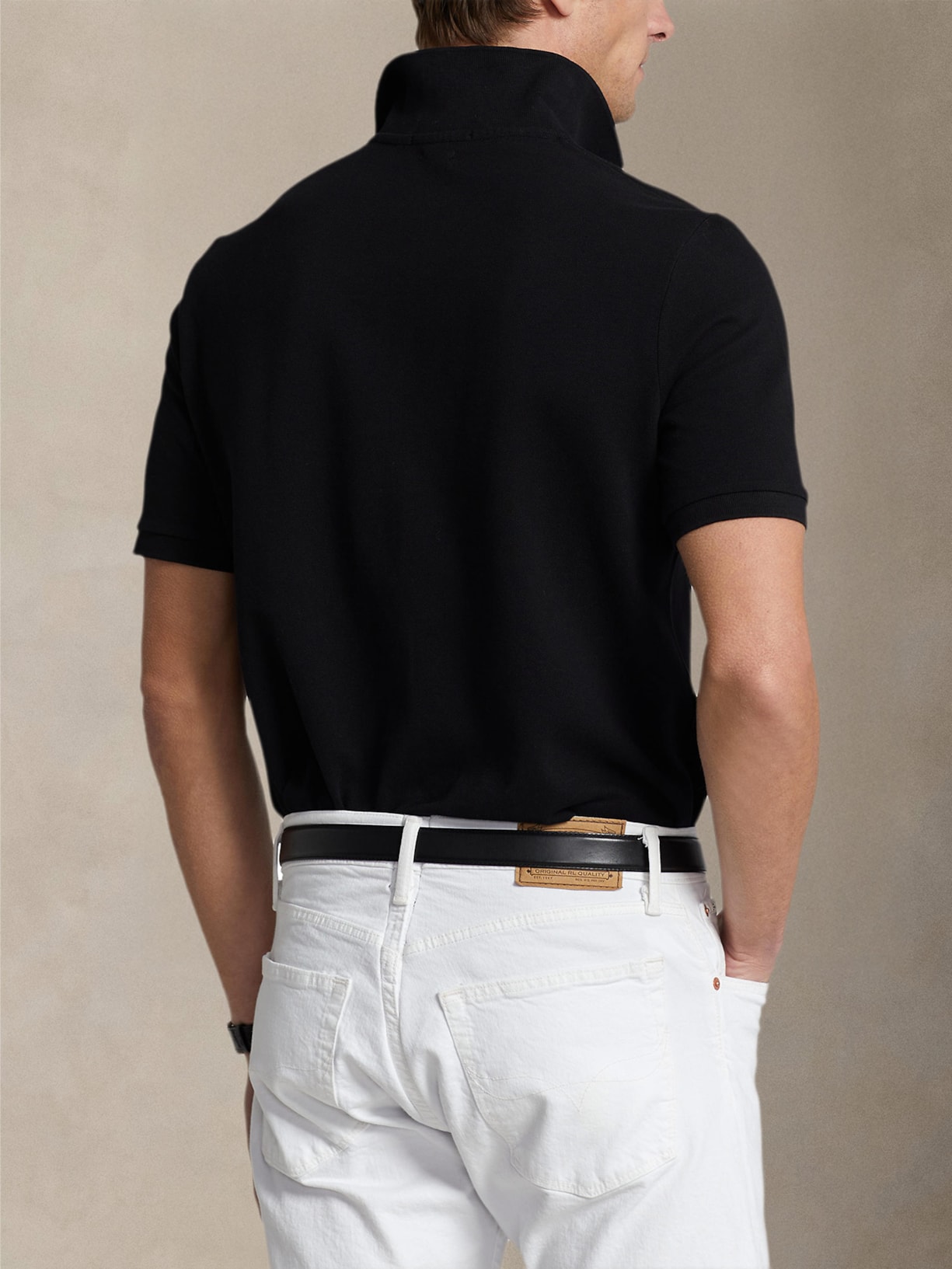 Polo Masculina Classic Fit Knit Mesh Preto Polo Ralph Lauren