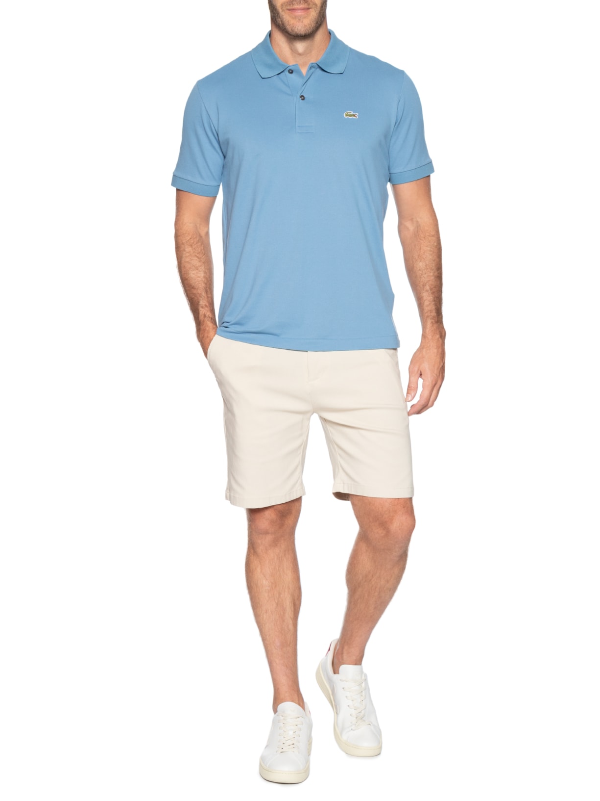 Polo Masculina Classic Fit L.12.12 Light Piquet Azul Lacoste