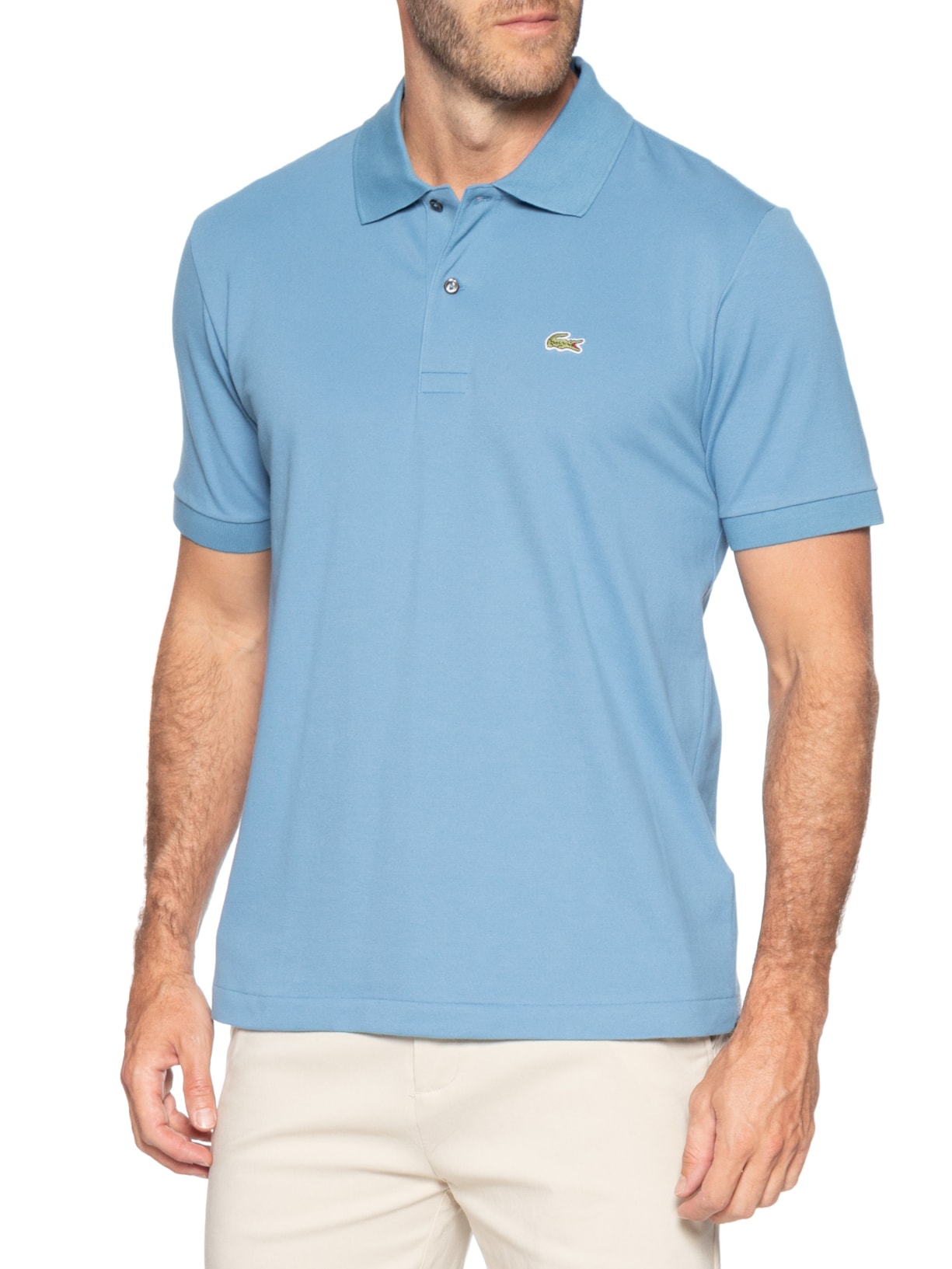 Polo Masculina Classic Fit L.12.12 Light Piquet Azul Lacoste